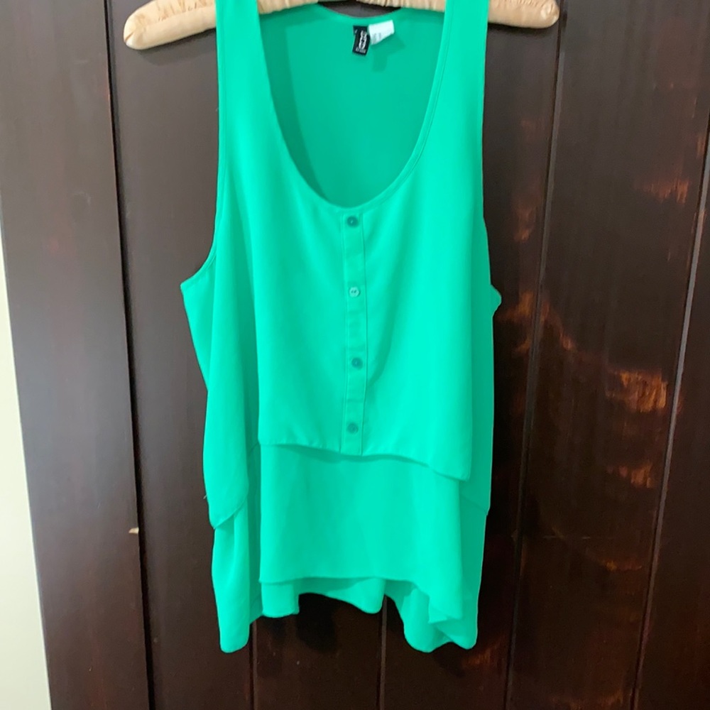 Green tank top see through